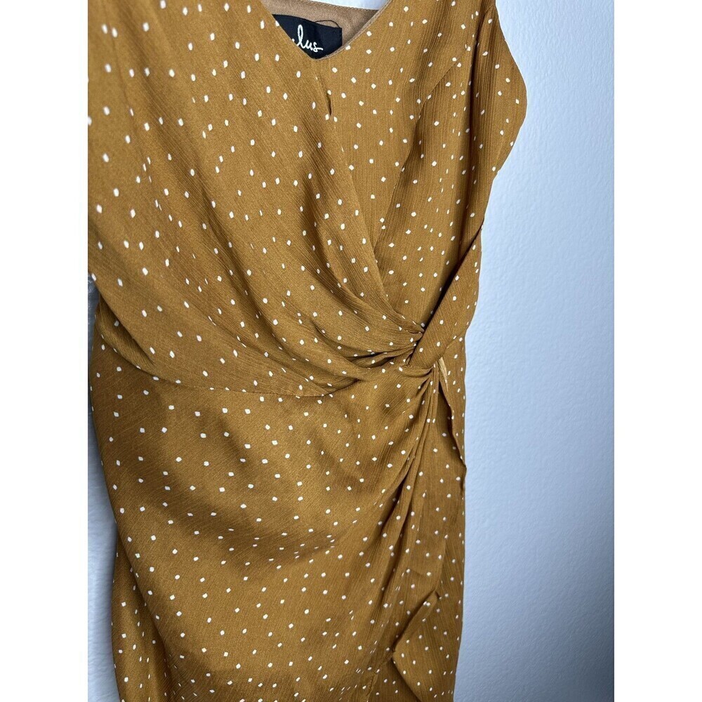 Lulus Dress Womens Small Polka Dot Wrap Mini Ruched Adjustable Straps Summer Par - Picture 2 of 8